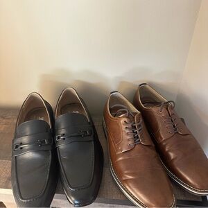 2 pairs of dress shoes size 9.5 Brown and Black